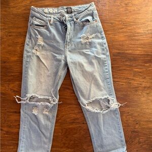 Distressed Light Blue Boyfriend Jeans